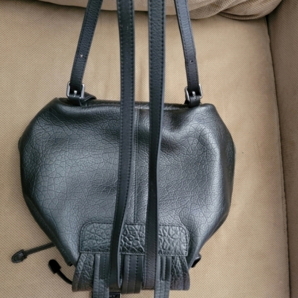 A. Bellucci Italy black leather drawstring backpack - Picture 12 of 13